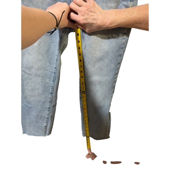 J.Crew Size 28 Essential Straight Jeans Light Wash Raw Hem Re-Imagined Blue - Picture 7 of 9